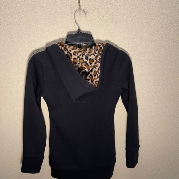 XS Furry Leopard Lined ¾ Length Zip Hoodie - Picture 4 of 6